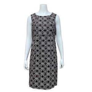 Danny & Nicole Sleeveless Brown White Pattern